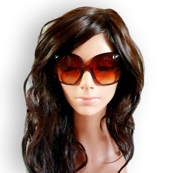 Accessories - Vintage 2000s y2k, Paris Hilton look, unbranded, brown frame, large sunglasses